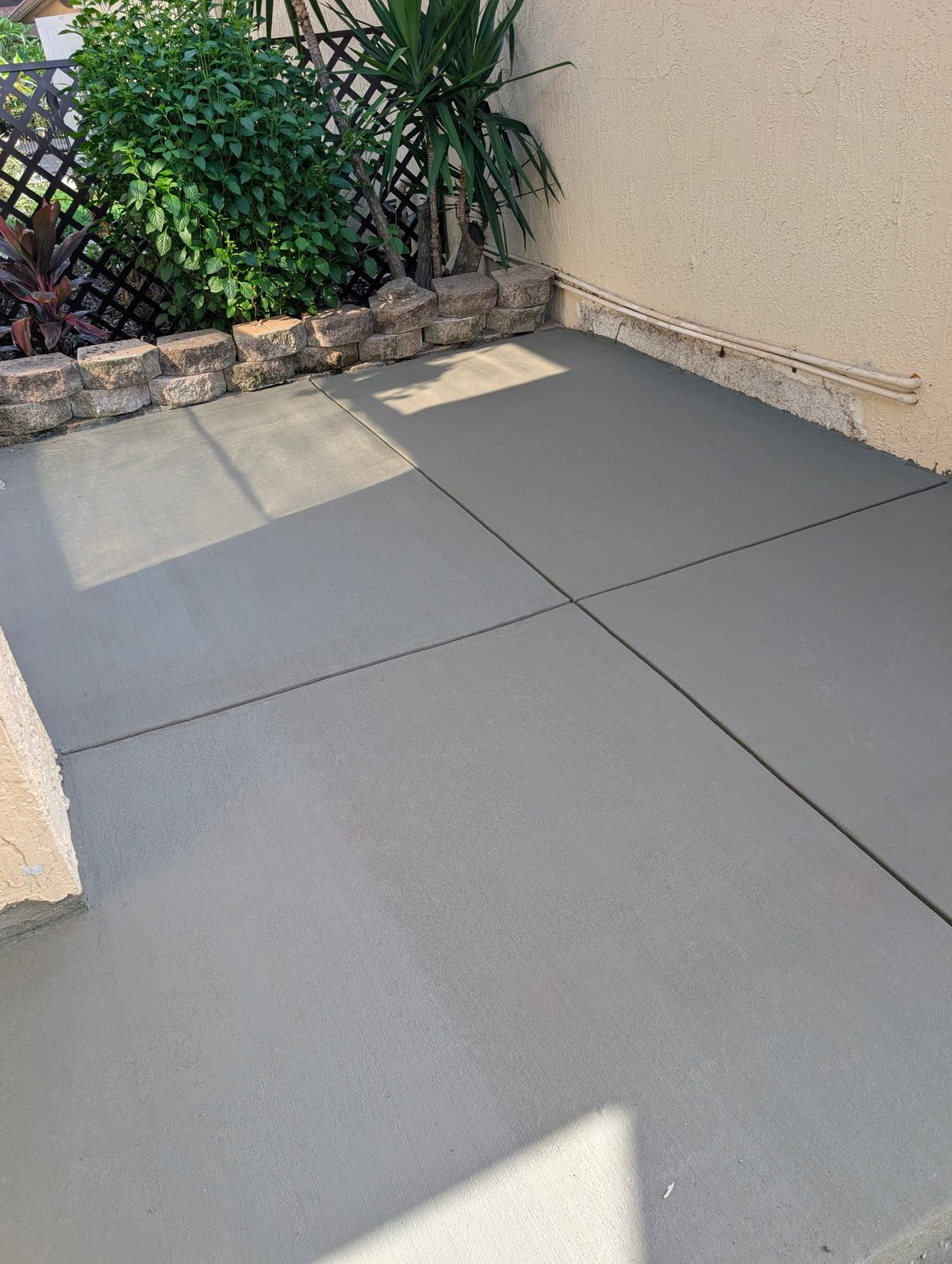 Finished residential concrete patio